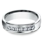 Mens White Gold Ring With Channel Diamonds | Thumbnail 01