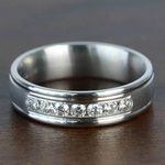 Mens White Gold Ring With Channel Diamonds | Thumbnail 04