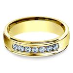 Channel Diamond Men's Engagement Ring In Yellow Gold (6mm) | Thumbnail 01