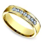 Channel Diamond Men's Engagement Ring In Yellow Gold (6mm) | Thumbnail 03