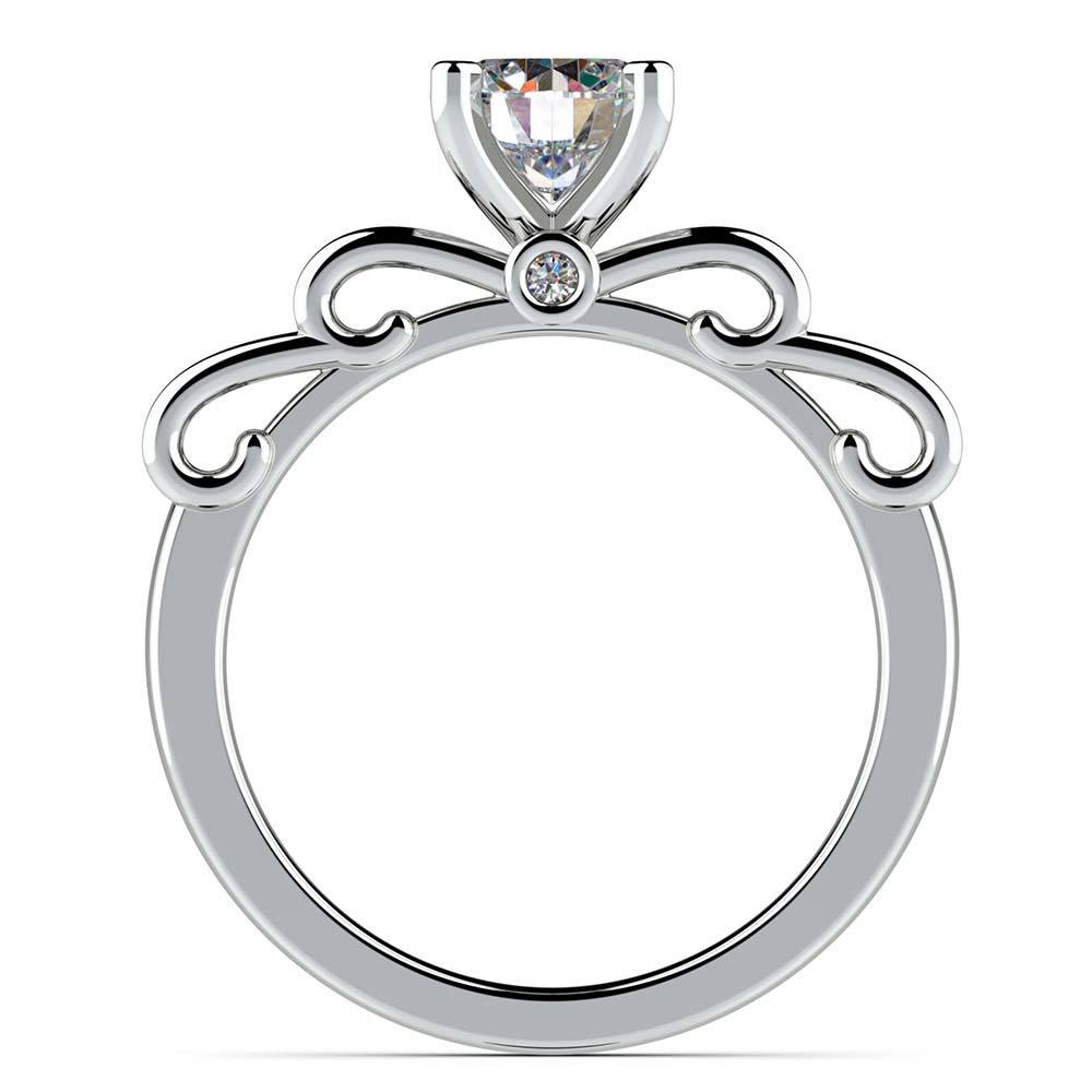 Ribbon Style Engagement Ring In White Gold | 02