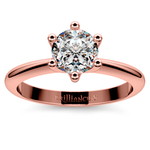 Classic Six Prong Solitaire Engagement Ring in Rose Gold | Thumbnail 01