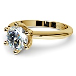 Classic Gold Six Prong Solitaire Engagement Ring Setting | Thumbnail 04