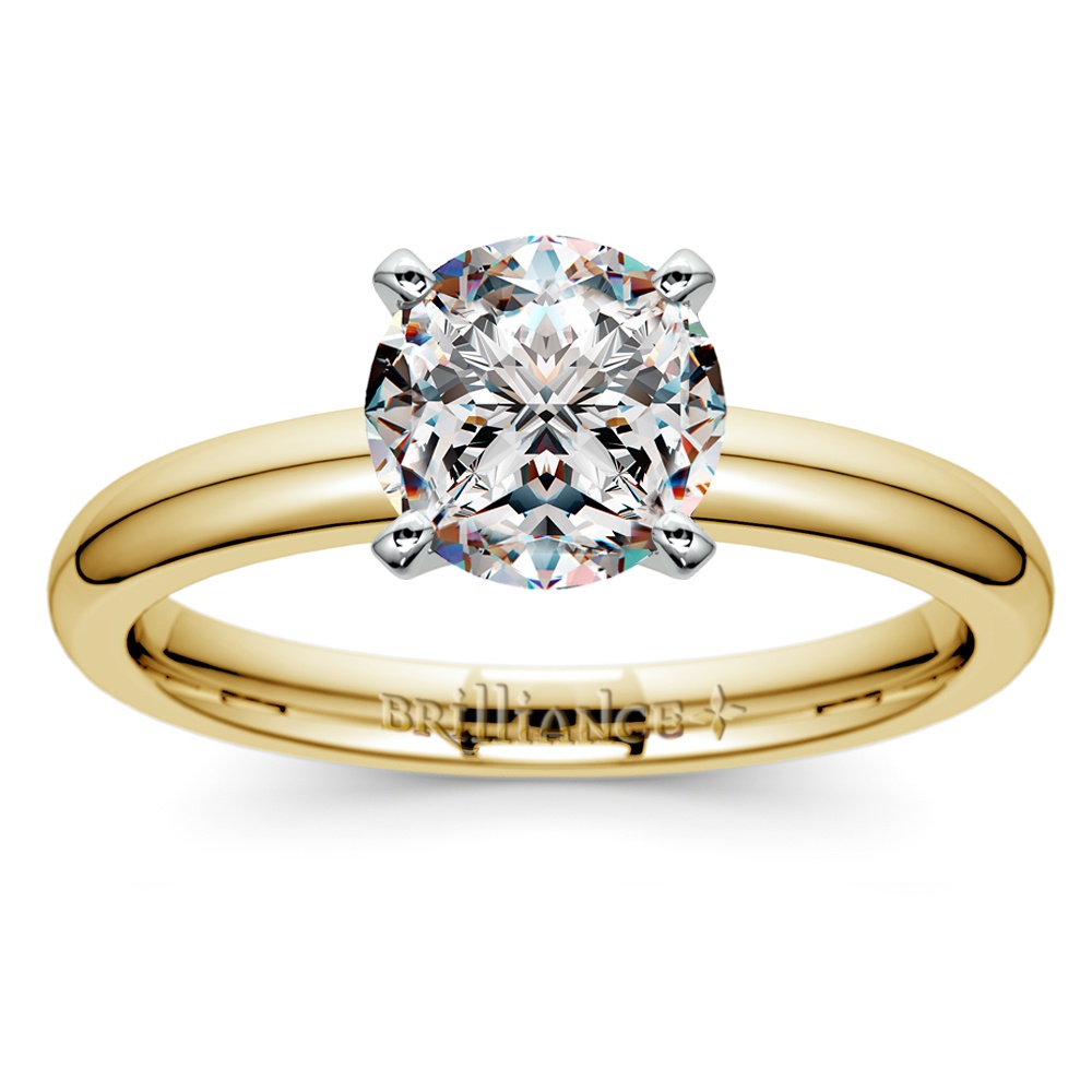 Classic Solitaire Engagement Ring in Yellow Gold | 01