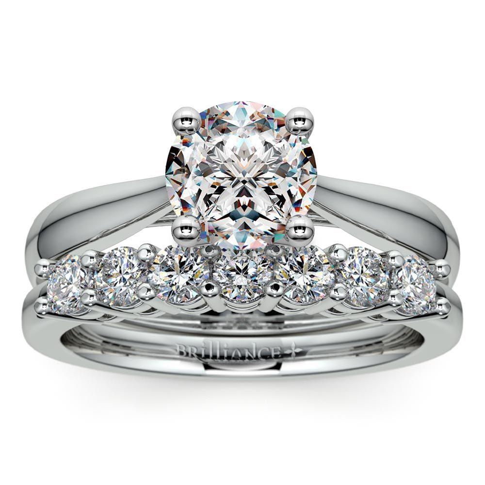 Seven Diamond Bridal Set in White Gold