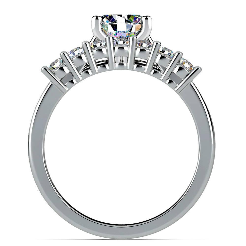 Classic Solitaire and Seven Diamond Bridal Set in White Gold | 02