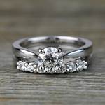 Classic Solitaire and Seven Diamond Bridal Set in White Gold | Thumbnail 05