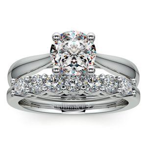 Classic Solitaire and Seven Diamond Bridal Set in White Gold