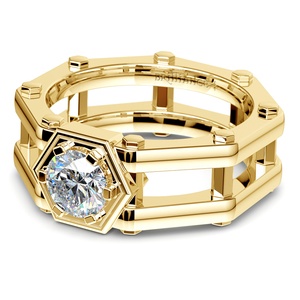 Cog Inspired Mens Engagement Ring in Gold (1 ctw) - Daedalus