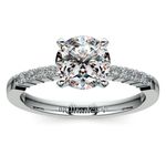 Delicate Shared-Prong Diamond Engagement Ring in White Gold | Thumbnail 01