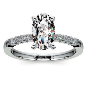 Delicate Shared-Prong Diamond Engagement Ring in White Gold