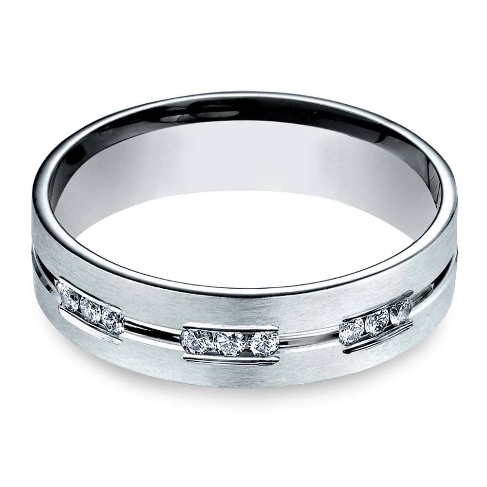 Palladium Engagement Ring For Men With Diamonds | Zoom