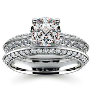 Diamond Knife Edge Bridal Set In Platinum