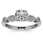 Edwardian Style Antique Diamond Engagement Ring in Platinum | Thumbnail 01