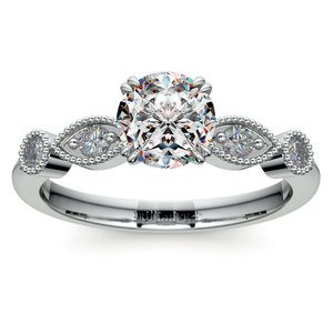 Edwardian Style Antique Diamond Engagement Ring in Platinum