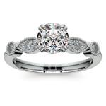 Edwardian Style Antique Diamond Engagement Ring in White Gold | Thumbnail 01
