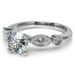 Edwardian Style Antique Diamond Engagement Ring in White Gold | Thumbnail 04