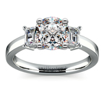 Emerald Diamond Engagement Ring in White Gold | Thumbnail 01