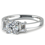 Emerald Diamond Engagement Ring in White Gold | Thumbnail 04