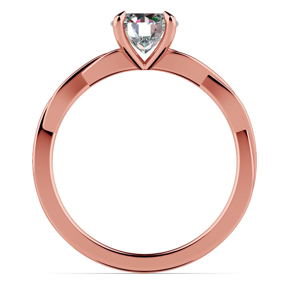 Twisted Solitaire Engagement Ring In Rose Gold | 02