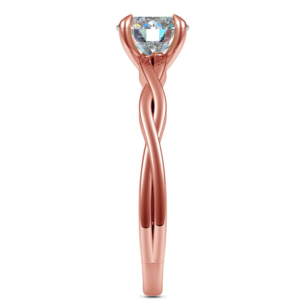 Twisted Solitaire Engagement Ring In Rose Gold | 03