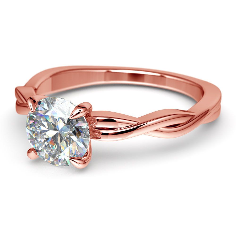 Twisted Solitaire Engagement Ring In Rose Gold | 04