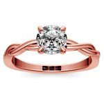 Twisted Solitaire Engagement Ring In Rose Gold | Thumbnail 01