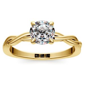 Twisted Solitaire Engagement Ring In Yellow Gold