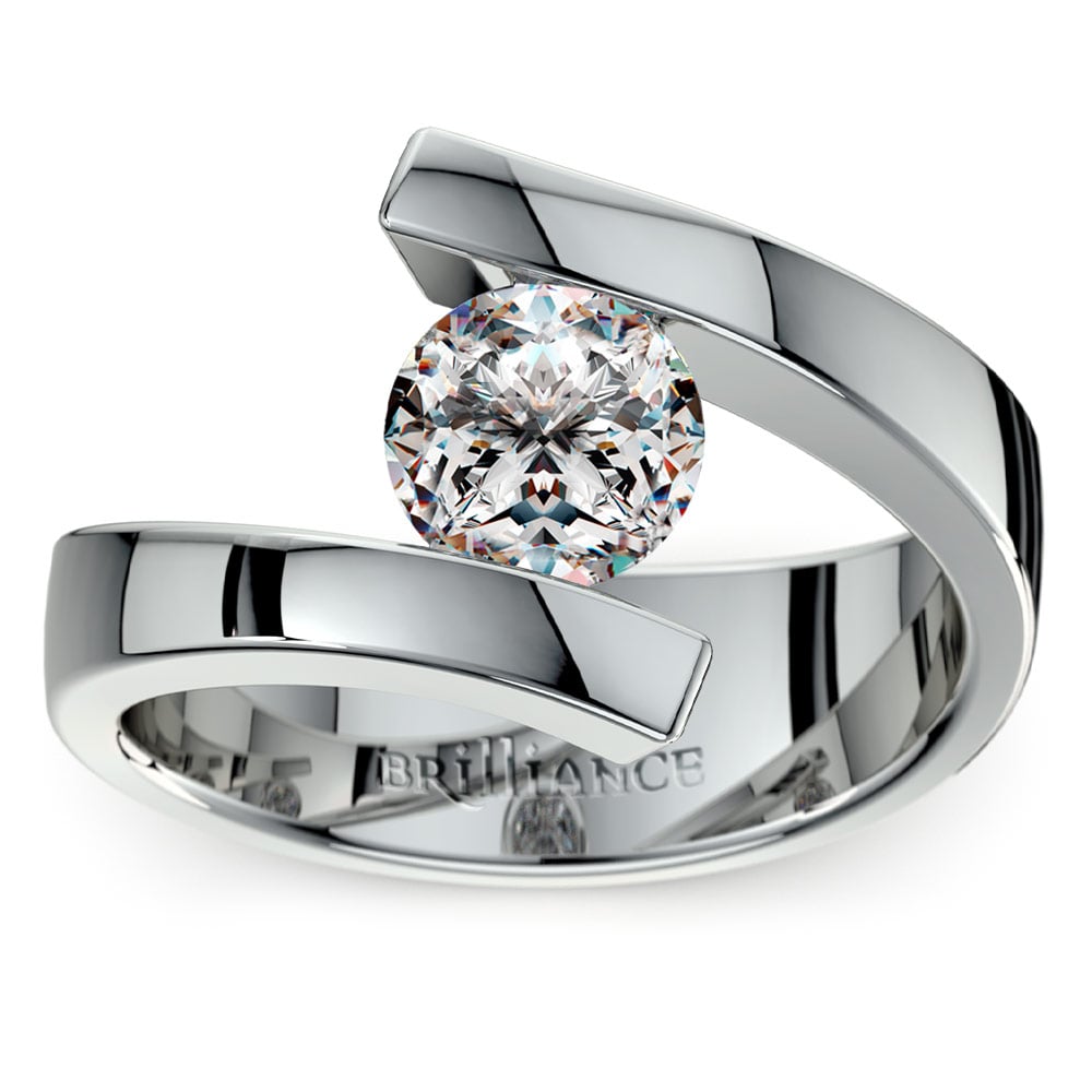 14k White Gold 1.75 Carats Princess Cut Tension Set Diamond Engagement Ring  - Walmart.com
