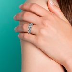 White Gold 5 Stone Moissanite Engagement Ring (7.5 mm) | Thumbnail 07