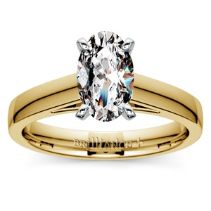 Yellow Gold High Cathedral Ring Setting (3mm)