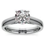 Flat Cathedral Solitaire Engagement Ring in Platinum (3mm) | Thumbnail 01