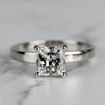 Flat Solitaire Engagement Ring in White Gold (2.5mm) | Thumbnail 05