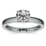 Flat Solitaire Engagement Ring in White Gold (2.5mm) | Thumbnail 01
