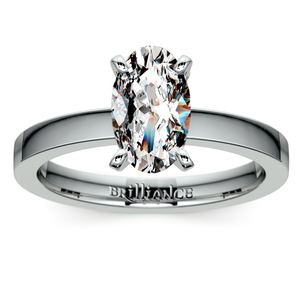 Flat Solitaire Engagement Ring in White Gold (2.5mm)