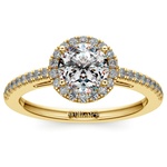 Floating Diamond Engagement Ring Setting In Yellow Gold | Thumbnail 01