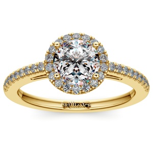 Floating Diamond Engagement Ring Setting In Yellow Gold