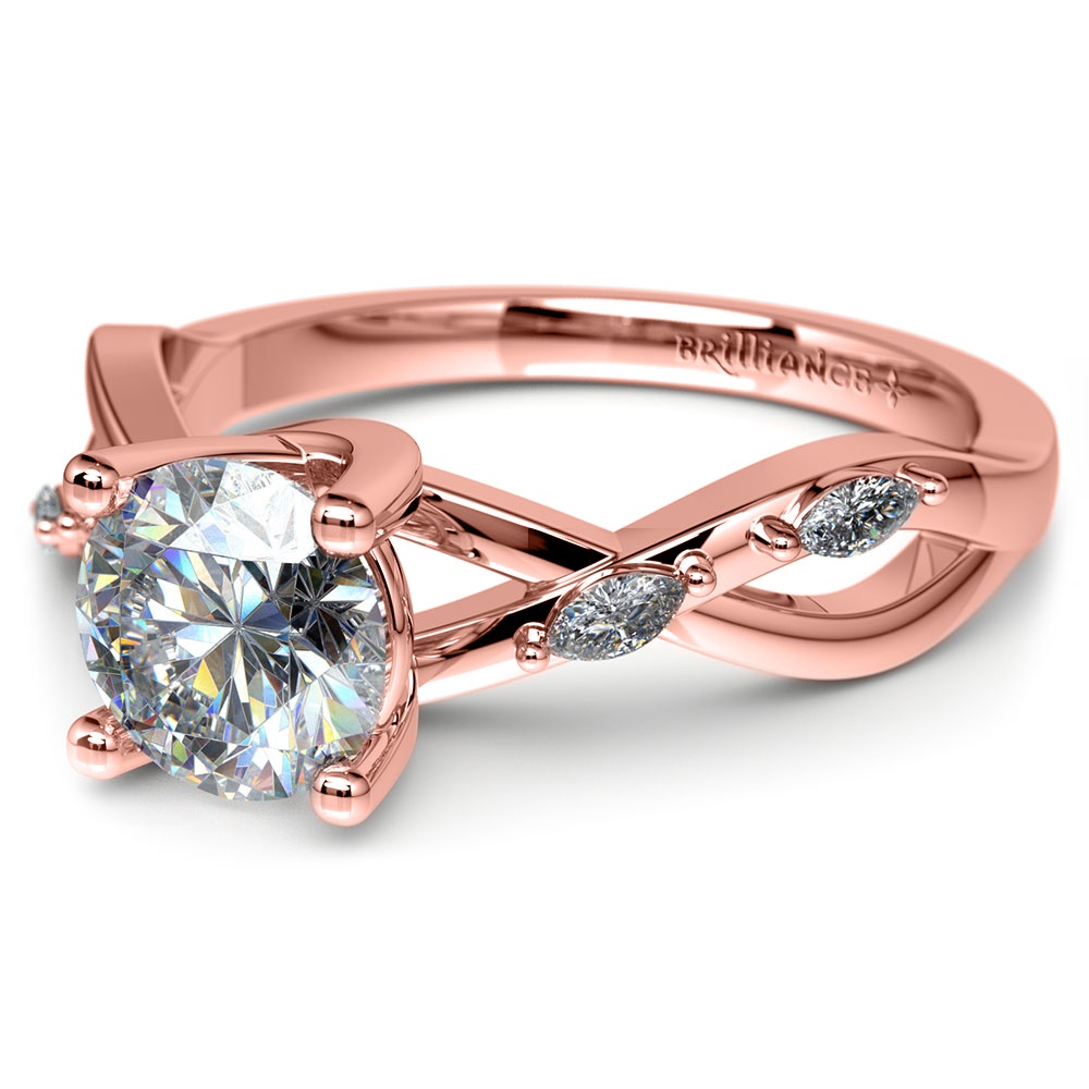Winding Ivy Diamond Engagement Ring In Rose Gold | 04
