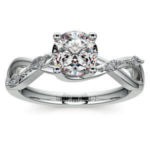 Florida Ivy Diamond Engagement Ring in White Gold