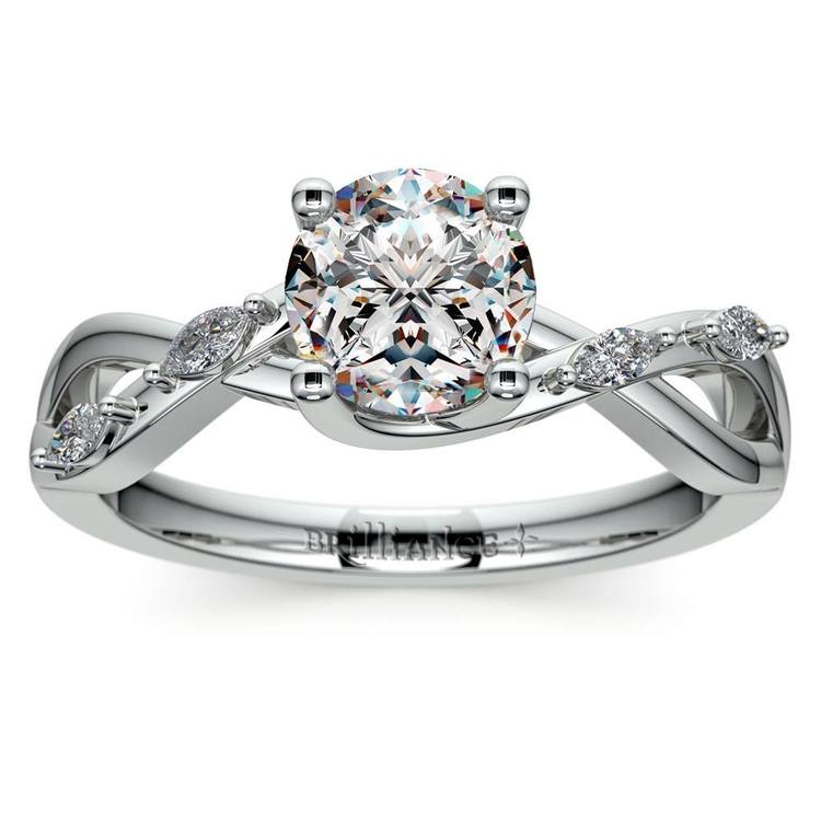 Florida Ivy Diamond Engagement Ring in White Gold | Zoom