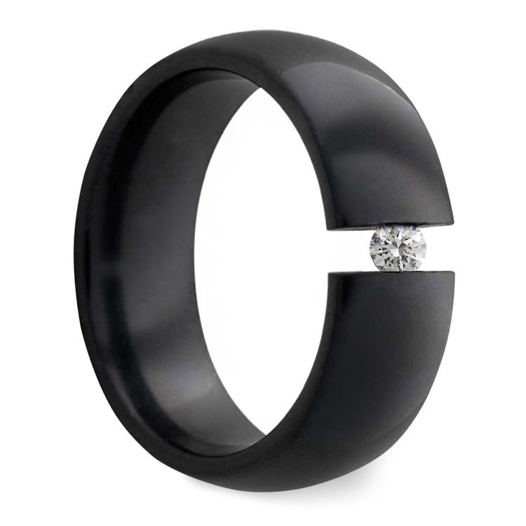 The Force - Zirconium & Diamond Mens Engagement Ring | 02