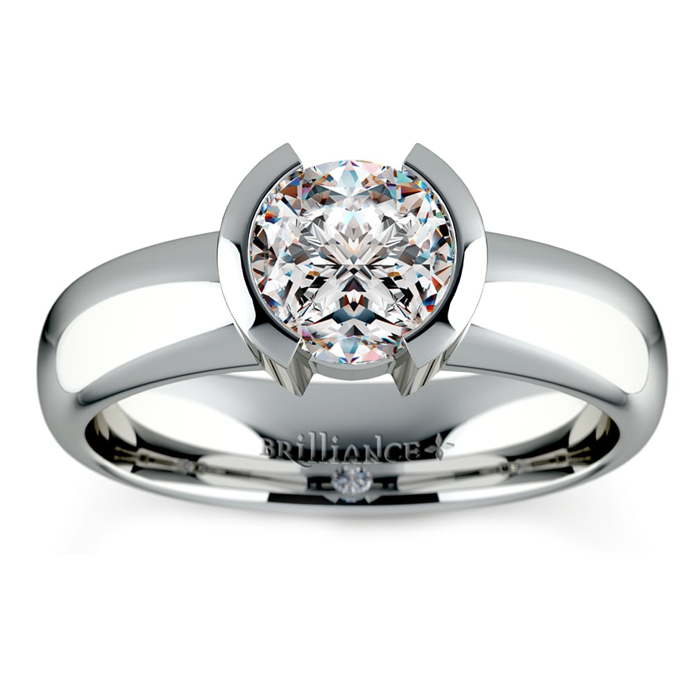 Half Bezel Engagement Ring With Channel Set Side Stones - Edwin Novel  Jewelry Design