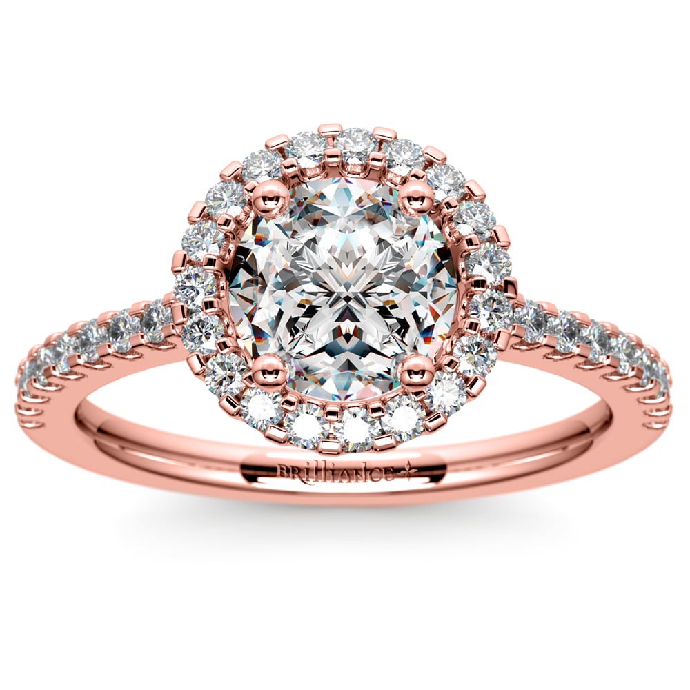  Halo  Diamond Engagement  Ring  in Rose  Gold 