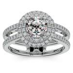 Halo Double Band Engagement Ring In Platinum | Thumbnail 01