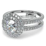 Halo Double Band Engagement Ring In Platinum | Thumbnail 04