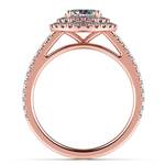Halo Double Band Engagement Ring In Rose Gold | Thumbnail 02