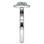 Halo Emerald Gemstone Engagement Ring in Platinum | Thumbnail 03