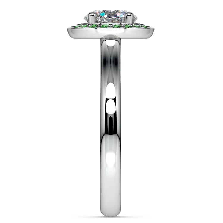 Halo Emerald Gemstone Engagement Ring in Platinum | 03