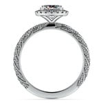 Halo Pave Rope Engagement Ring In Platinum | Thumbnail 02