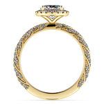 Halo Pave Rope Engagement Ring In Gold | Thumbnail 02